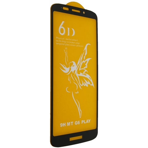 Захисне скло  для Moto G6 Play  з чорною рамкою-0